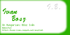 ivan bosz business card